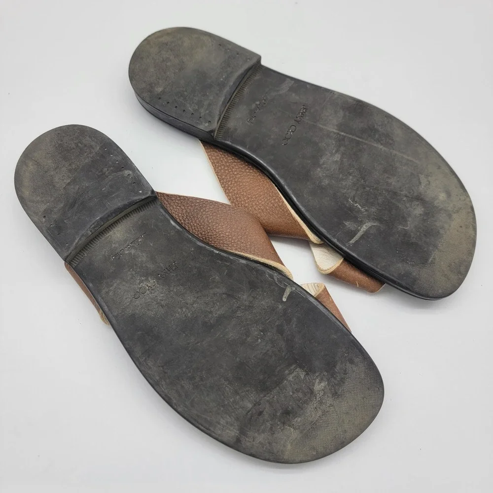 JIMMY CHOO Men's Leather Sandals Made In Italy Slide Shoes EU 42